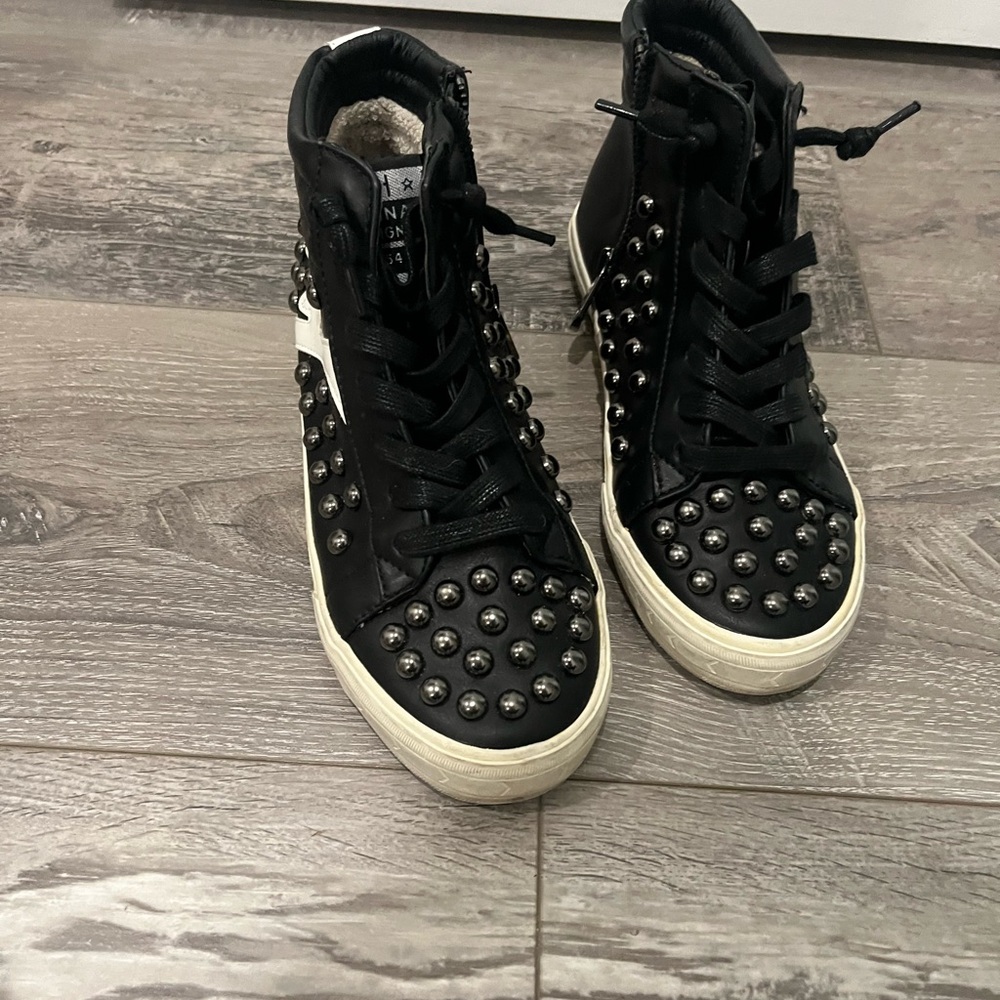 Vintage Havana Black Studded High-Top Sneakers 5